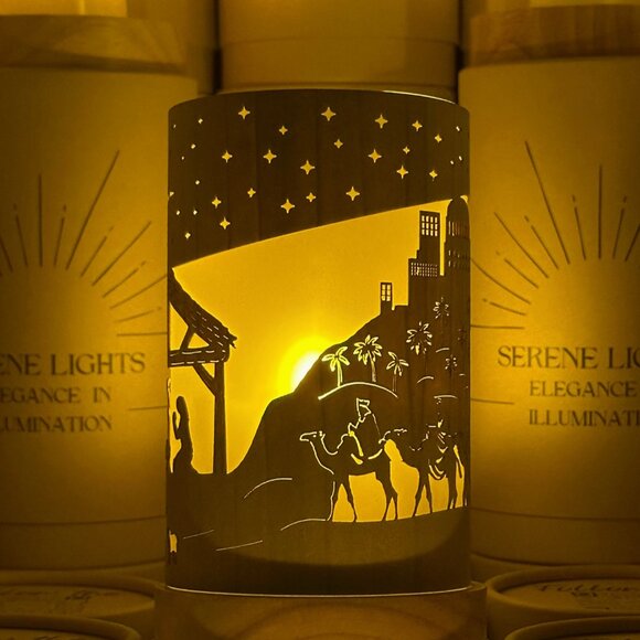 Nativity Scene Candle Holder - Rechargeable Led Candle - Picture 4 of 8